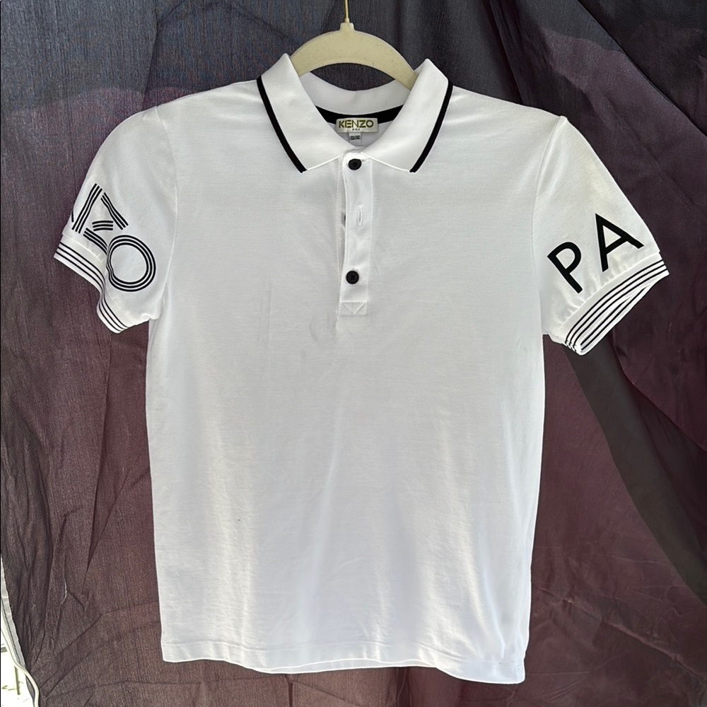 Kenzo White Polo Shirt with Classic Design